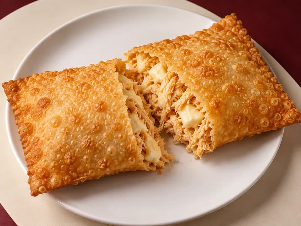 Pastel de frango com queijo coalho